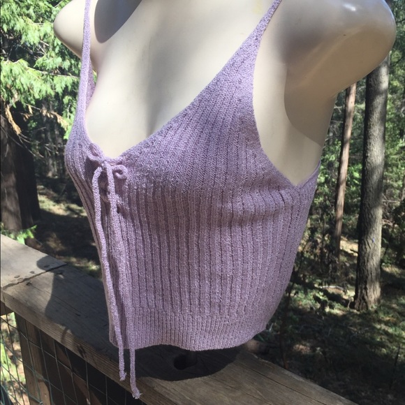 Love More lavender sweater knit cropped camisoleHP 24 - Picture 6 of 8